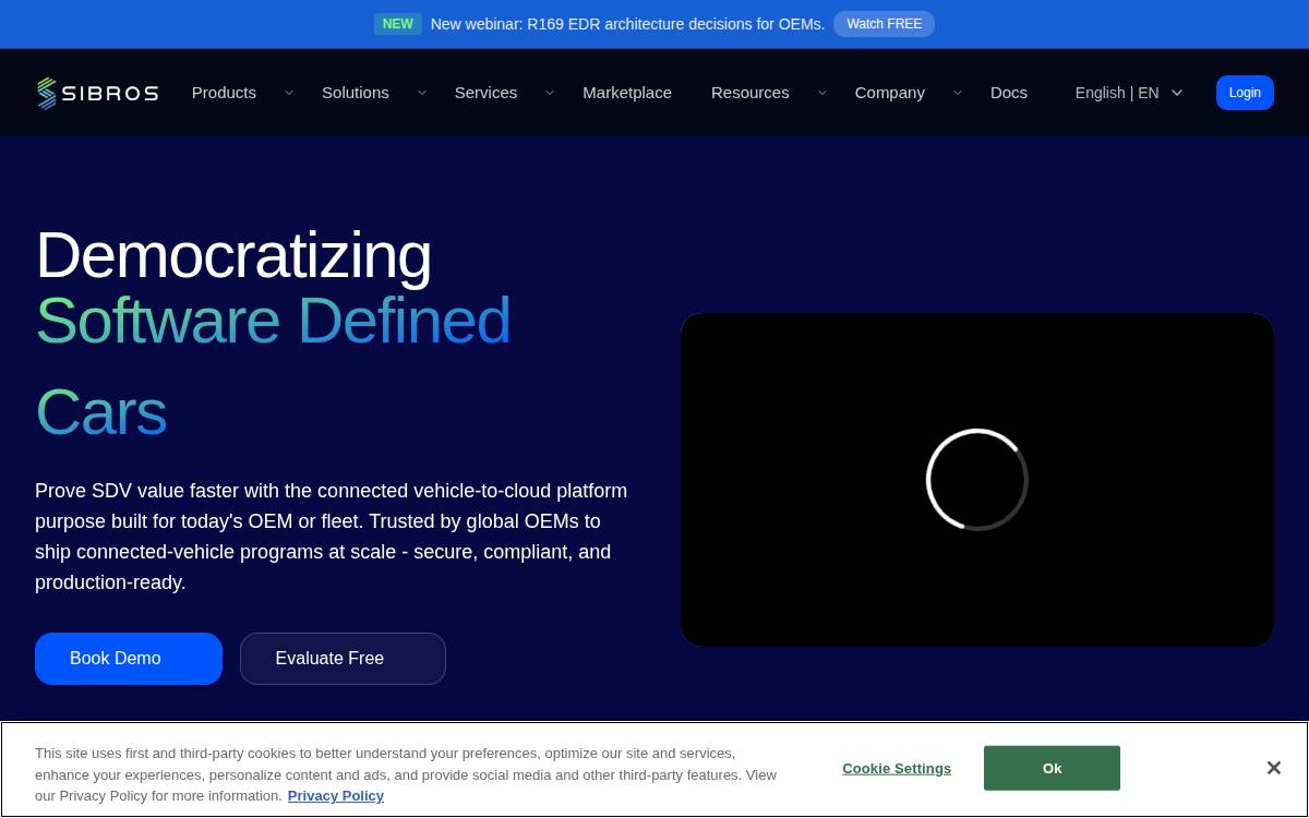 Sibros website preview