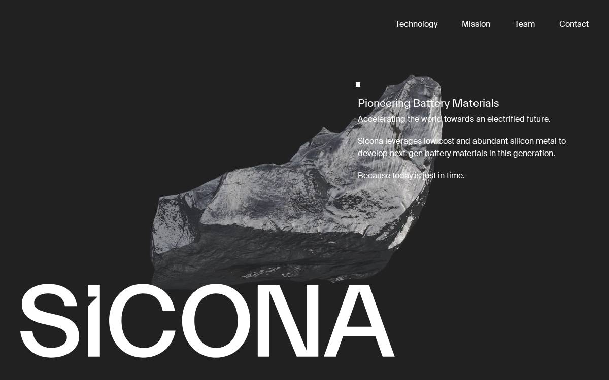 Sicona Battery Technologies website preview