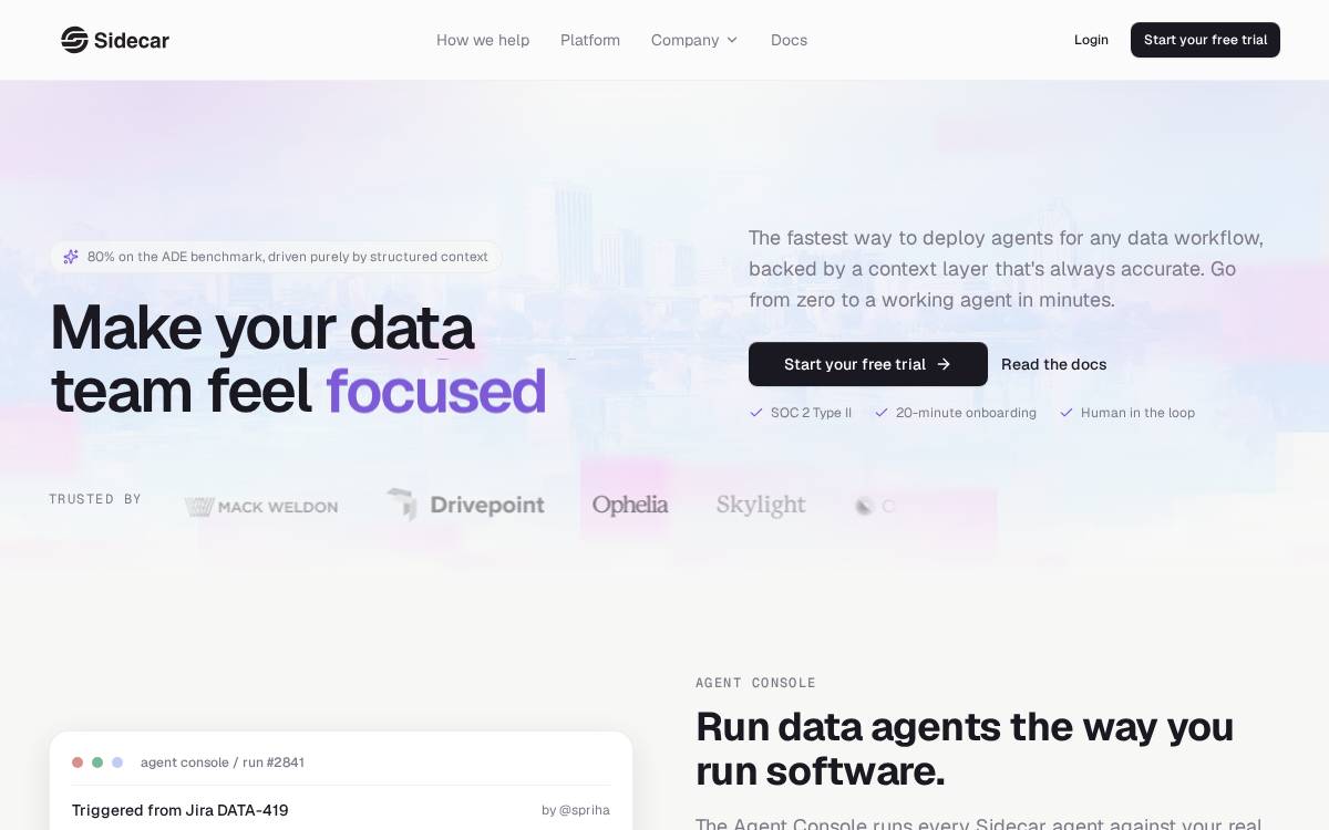 Sidecardata website preview