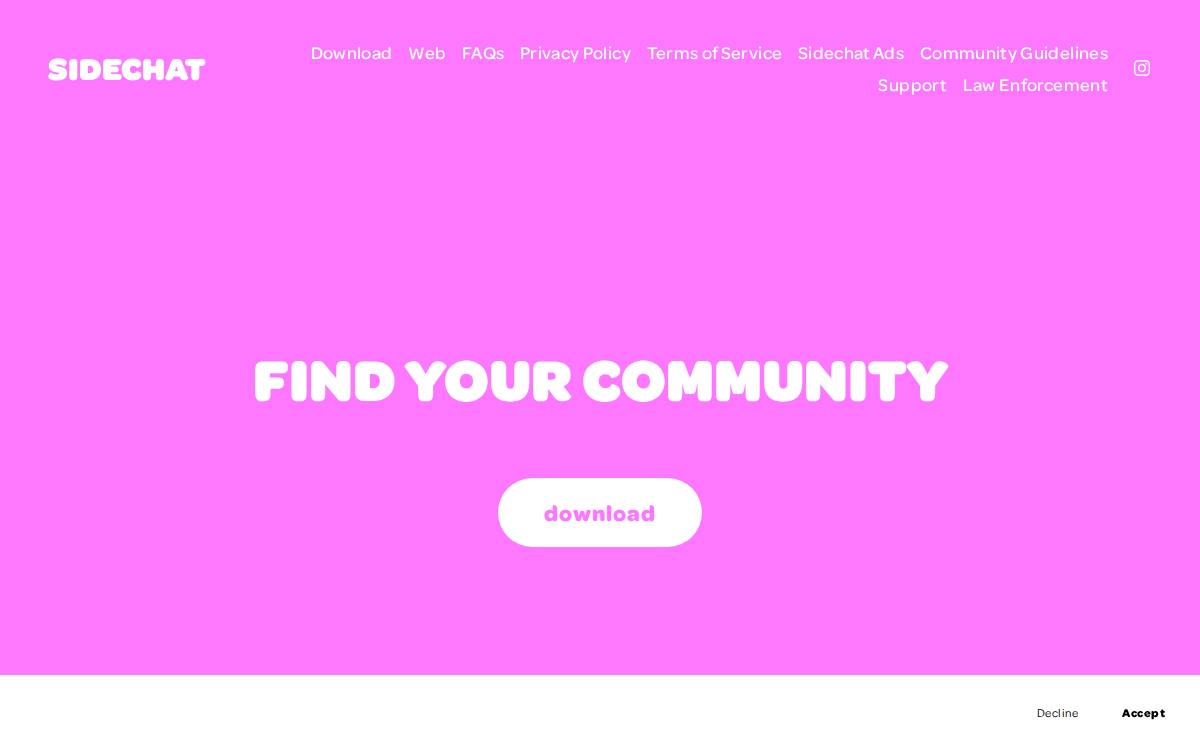 Sidechat website preview