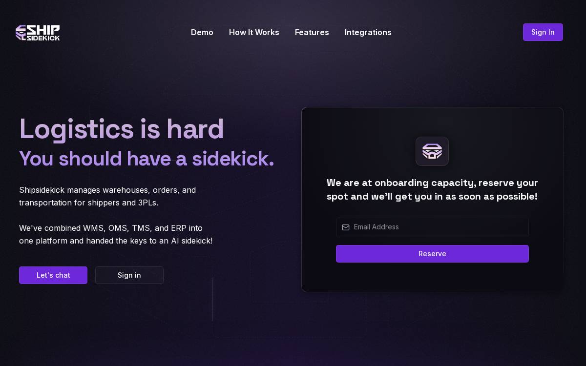 Sidekick website preview
