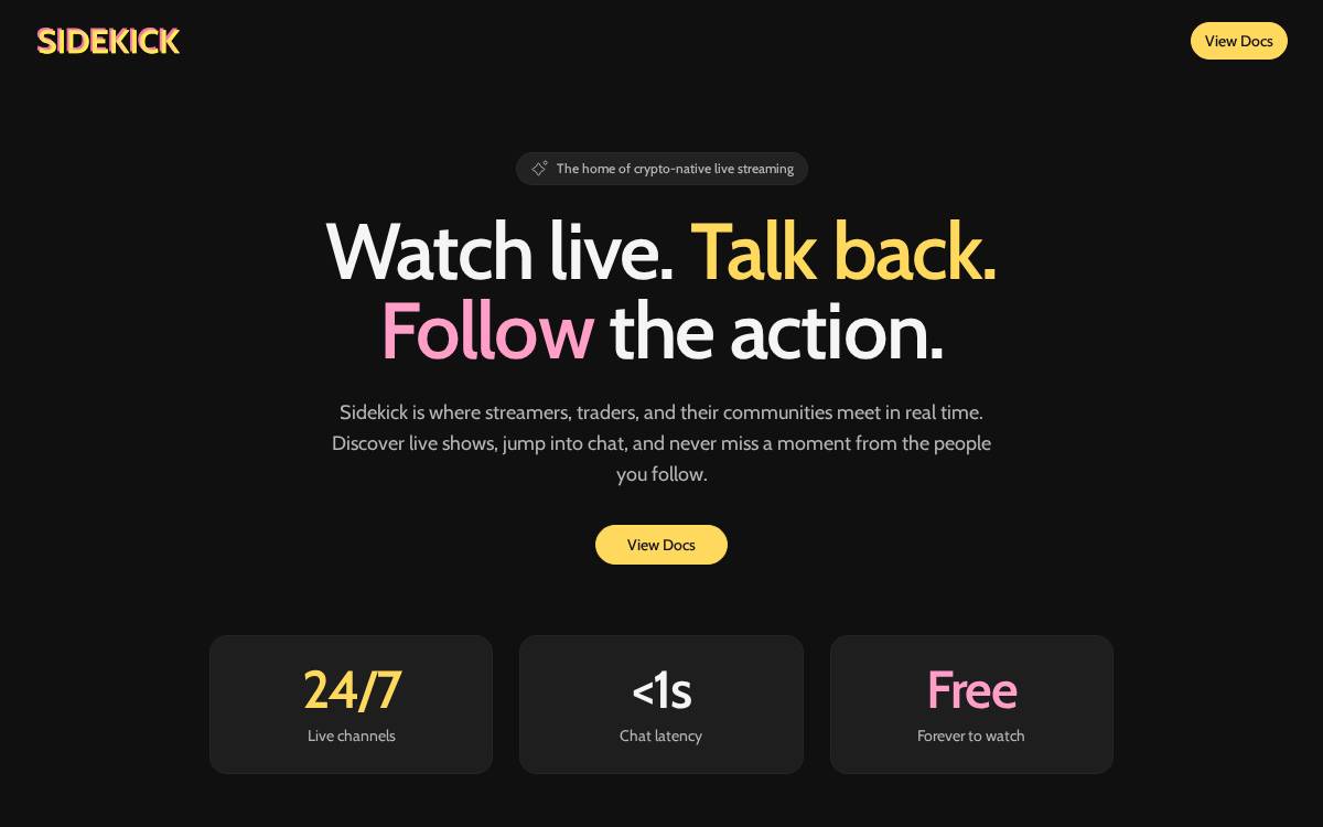 Sidekick website preview