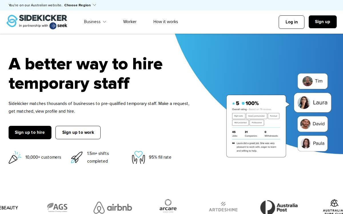 Sidekicker website preview