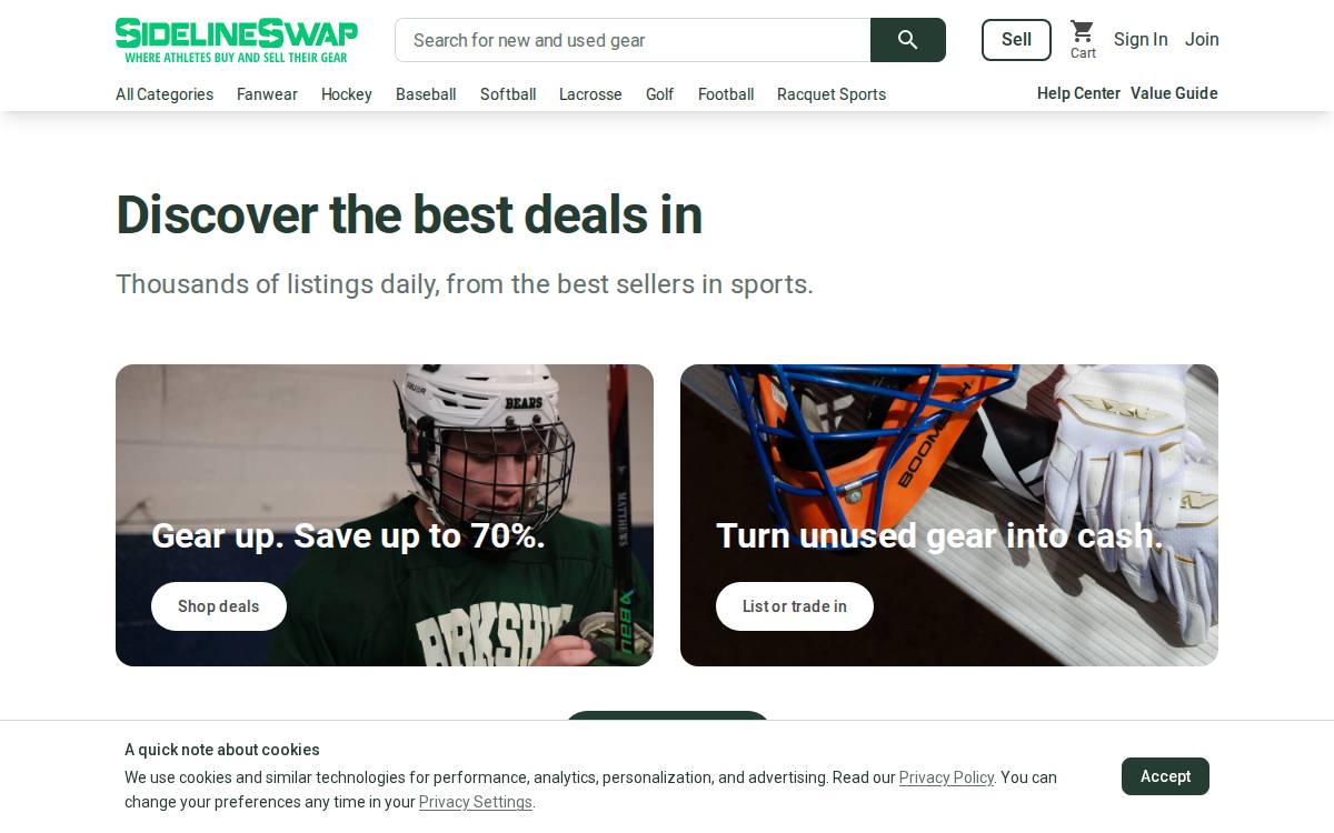 SidelineSwap website preview