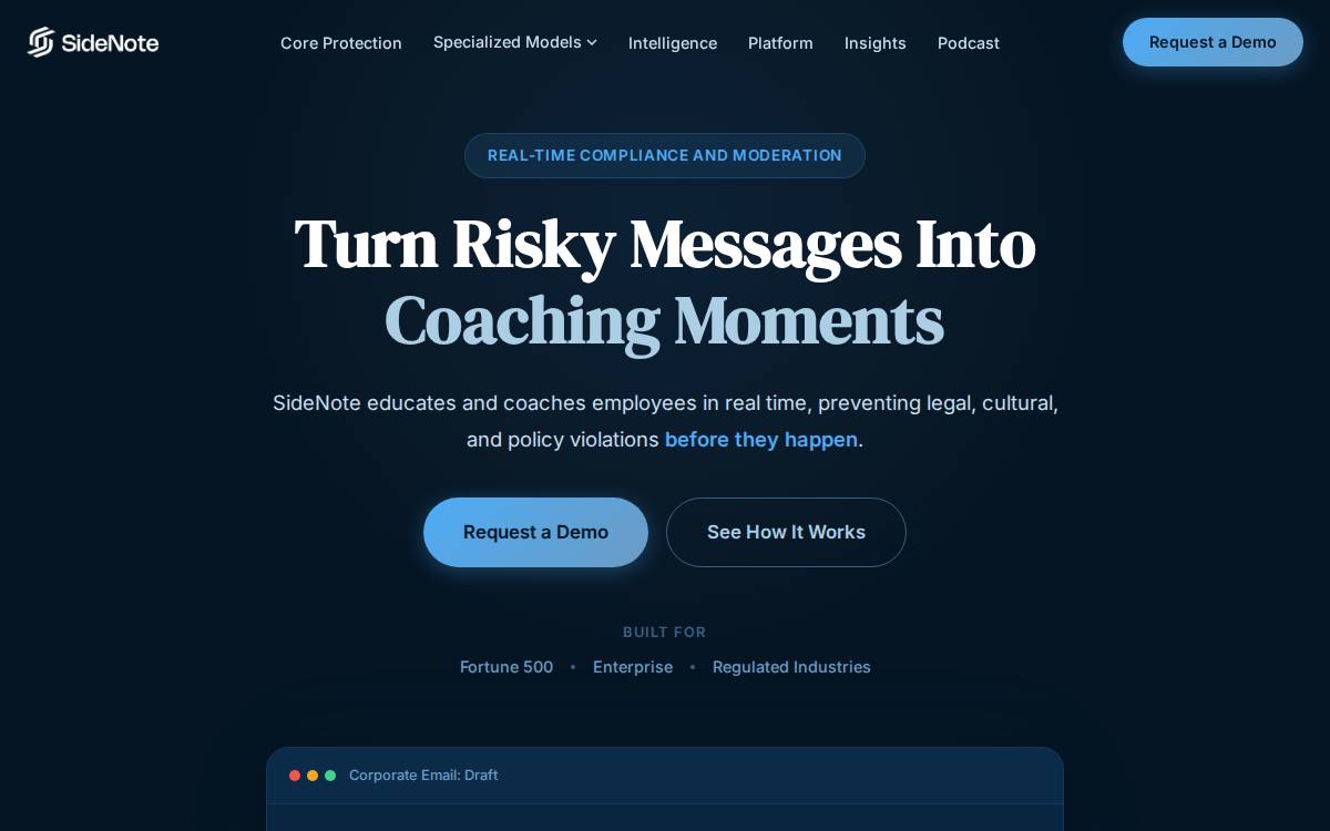 Sidenote website preview