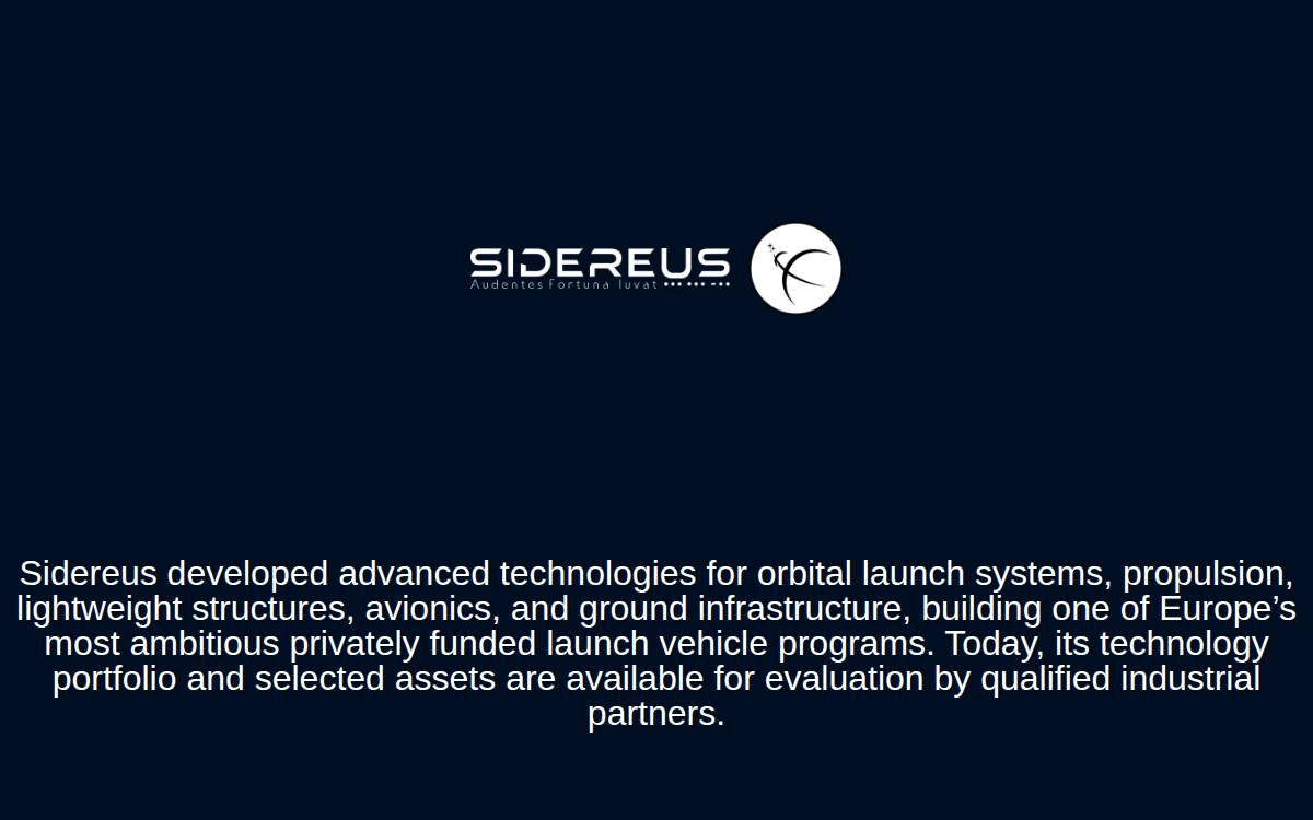 Sidereus website preview