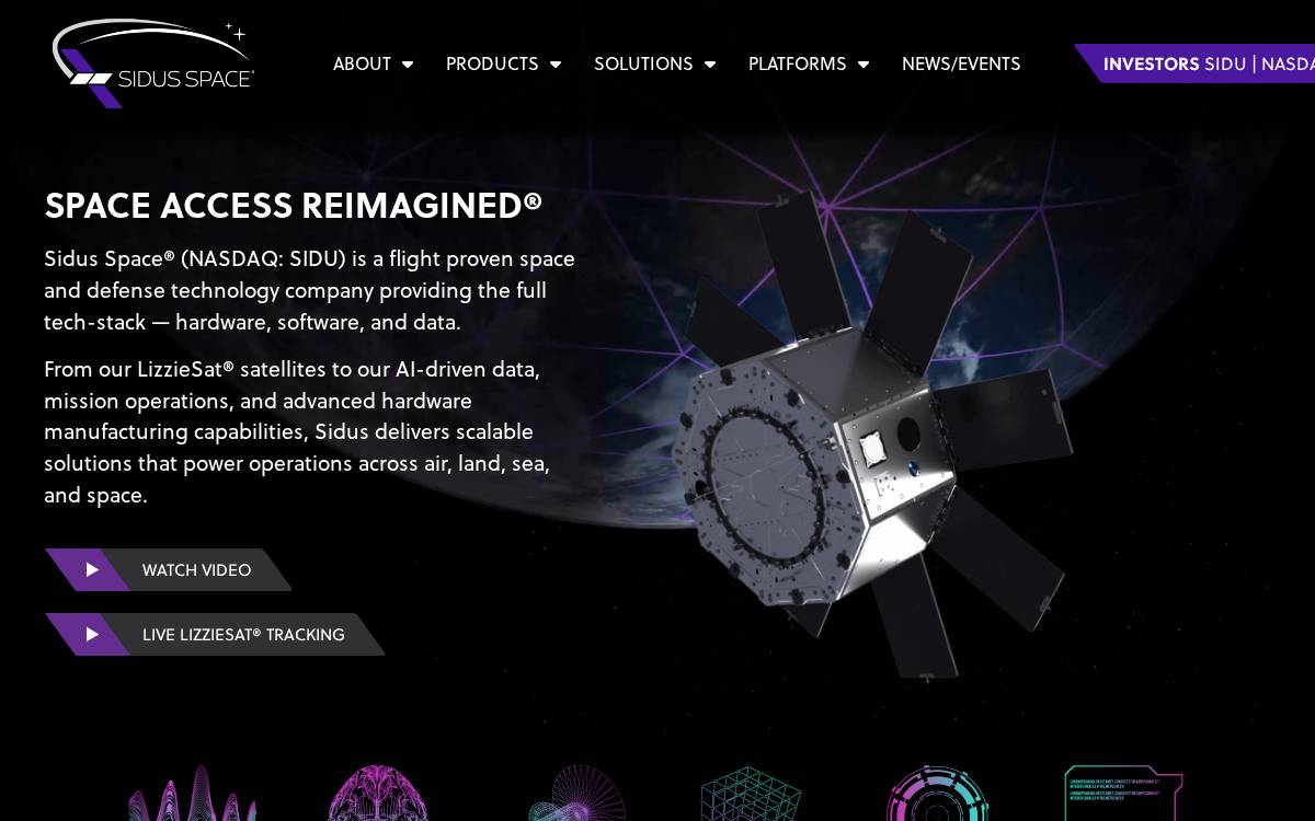 Sidus Space website preview