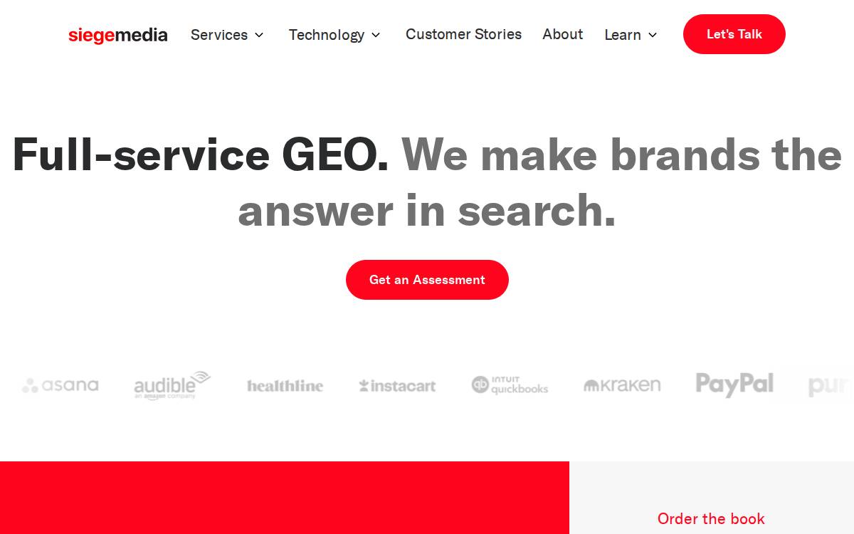 Siege Media Digital Marketing & GEO Agency website preview
