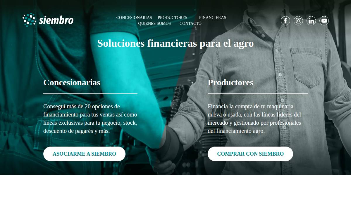 Siembro website preview