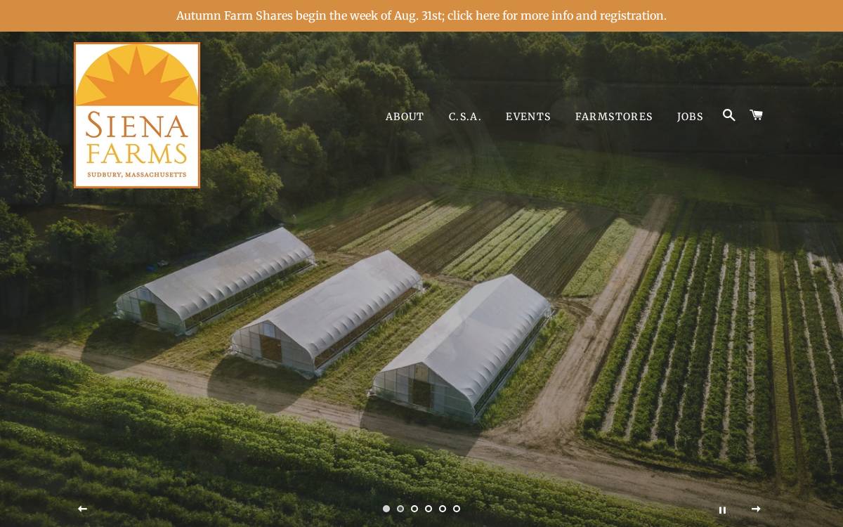 Siena Farms website preview