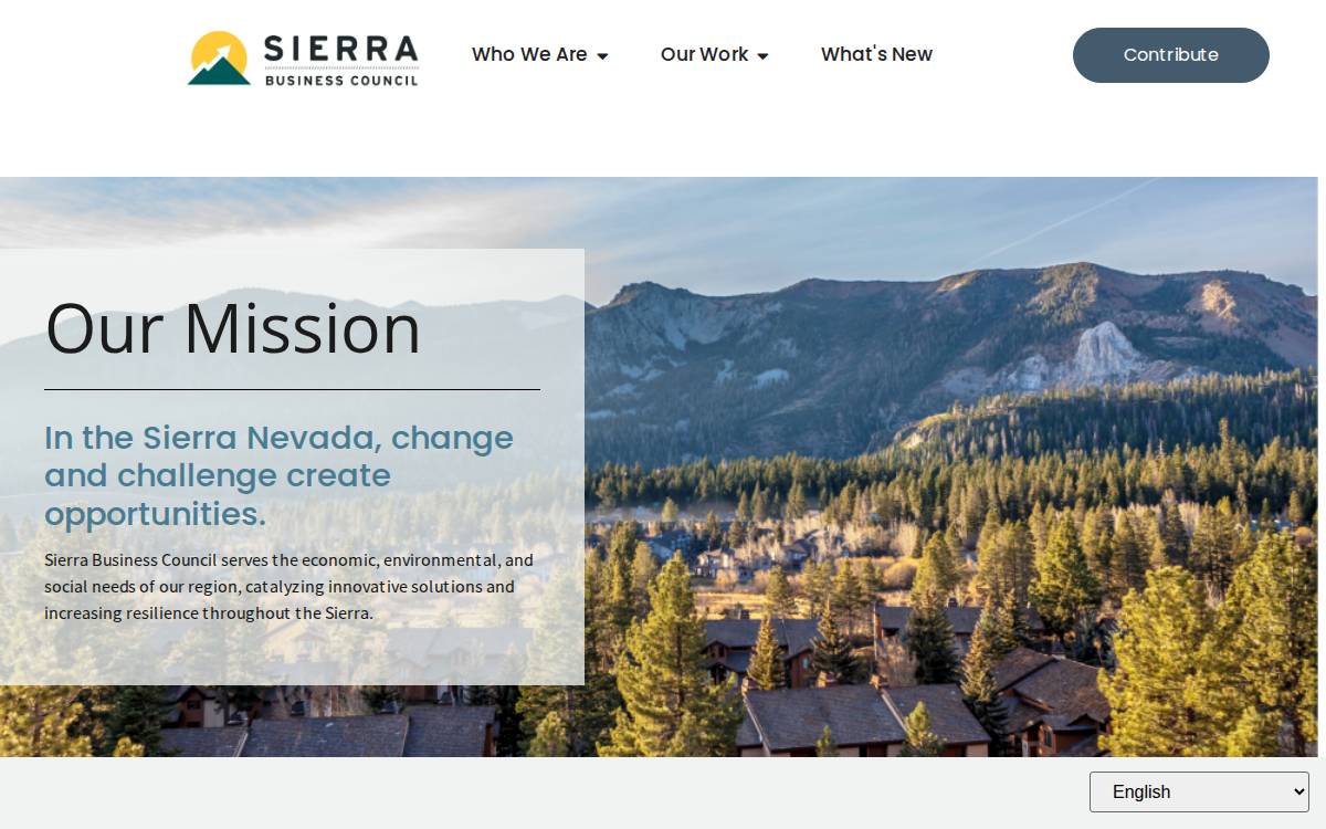 Sierra Business Council website preview