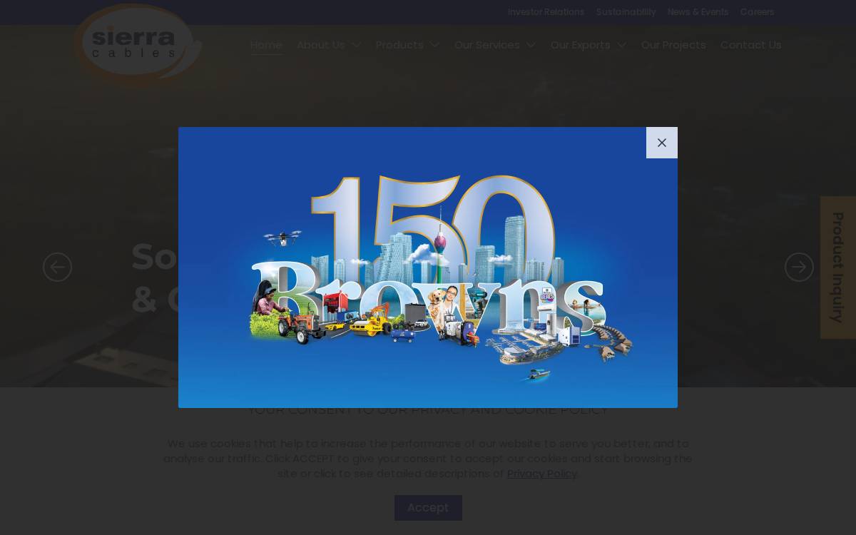 Sierra Cables PLC website preview