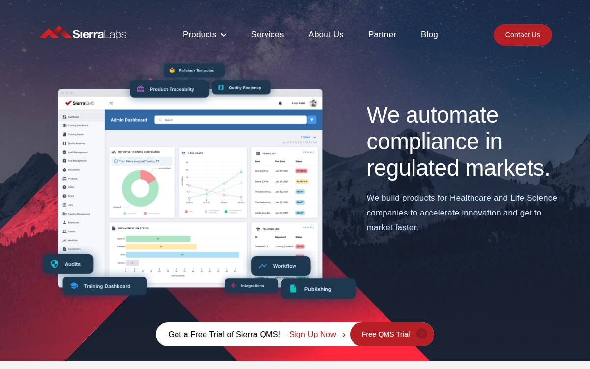 Sierra Labs website preview