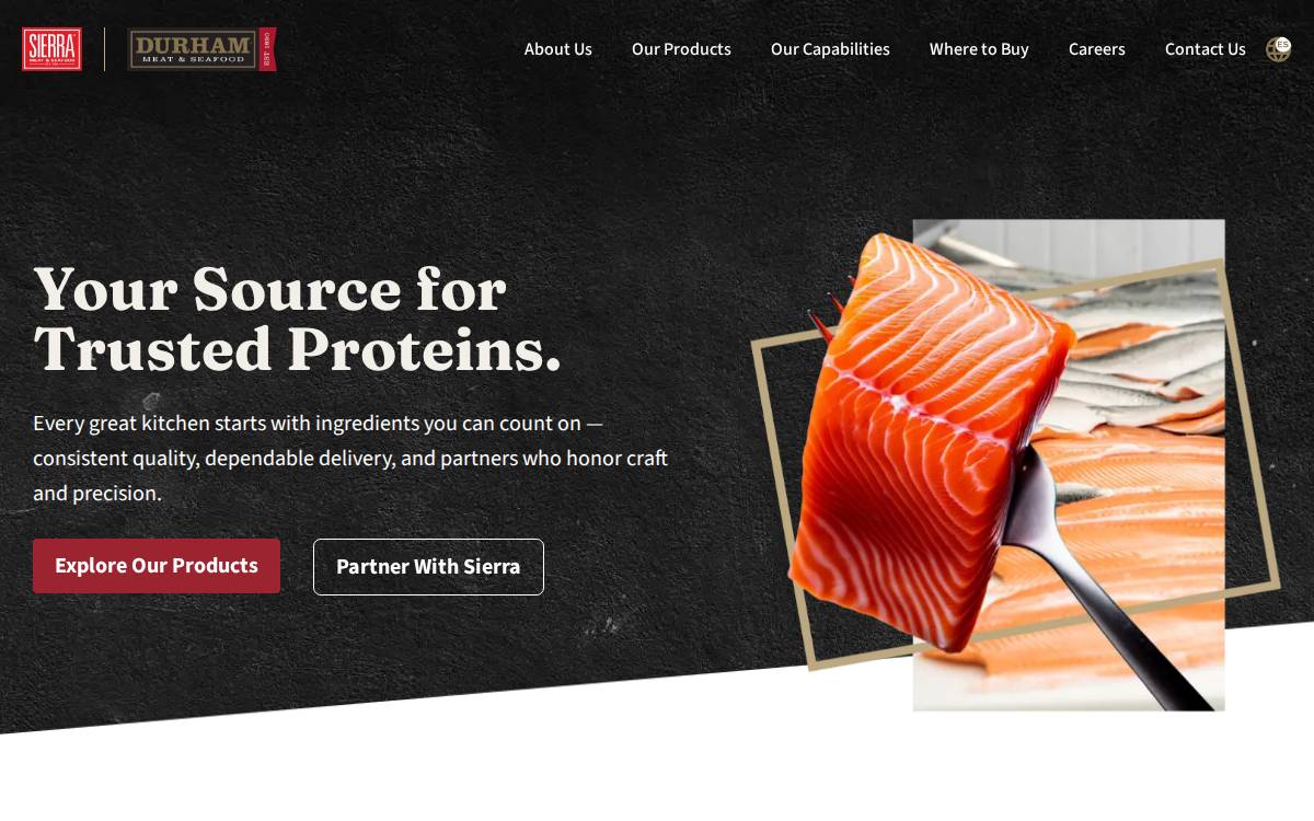 Sierra Meat & Seafood website preview