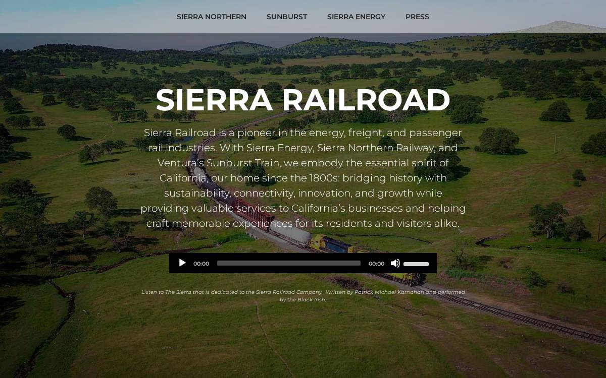 Sierra Railroad website preview