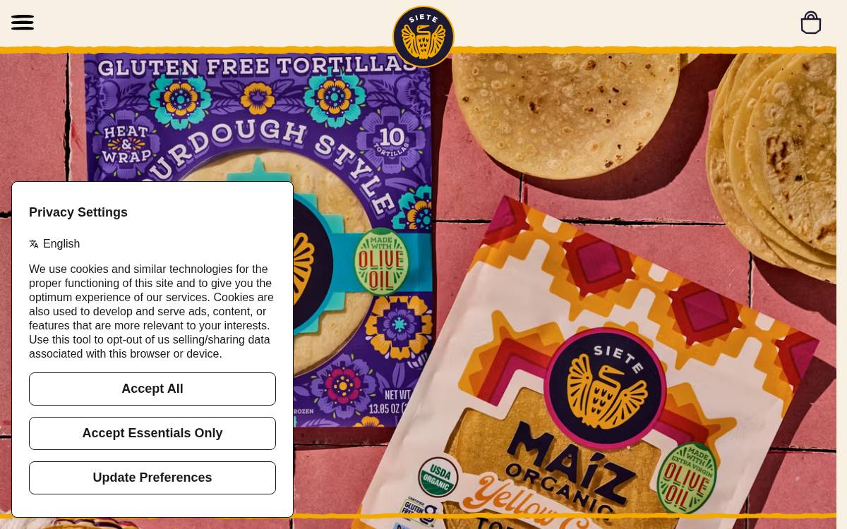 Siete website preview