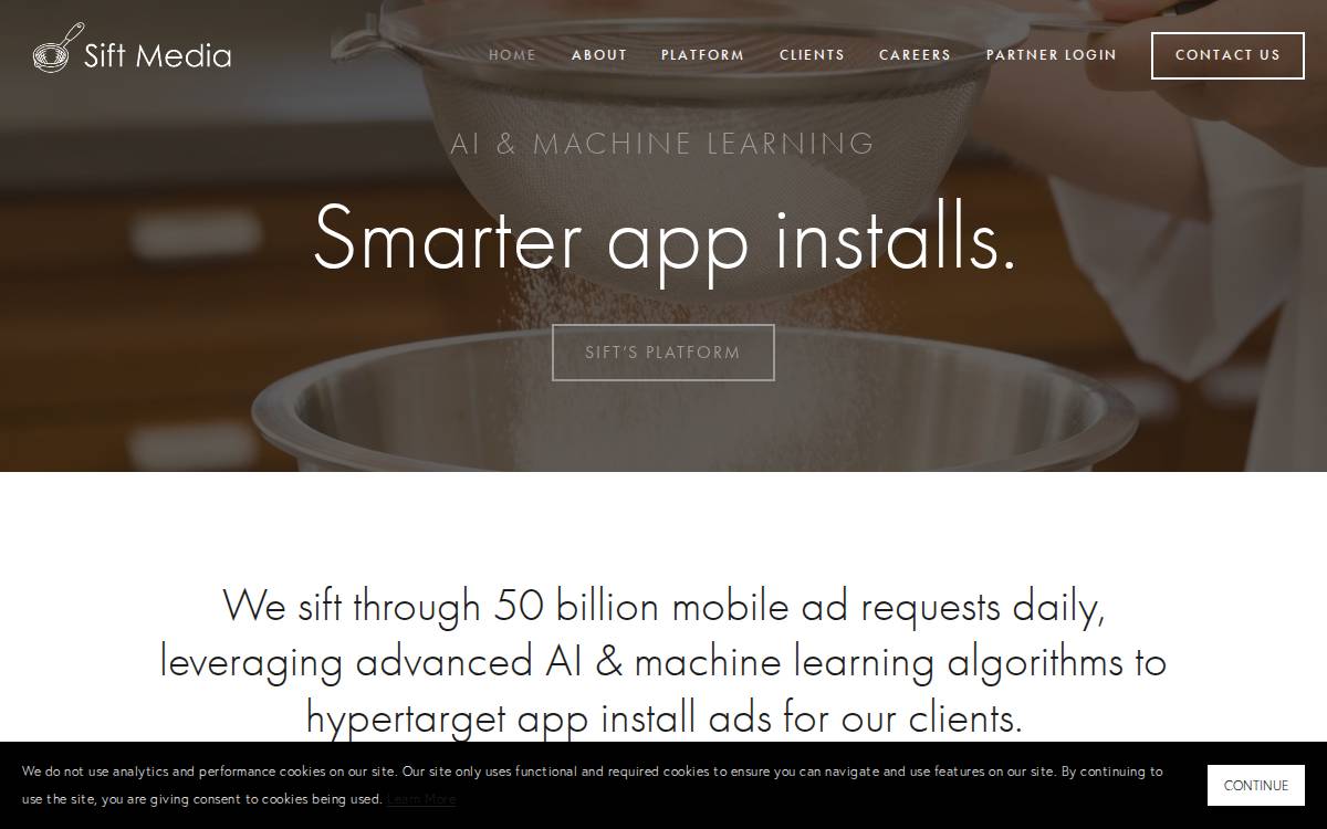 Sift website preview