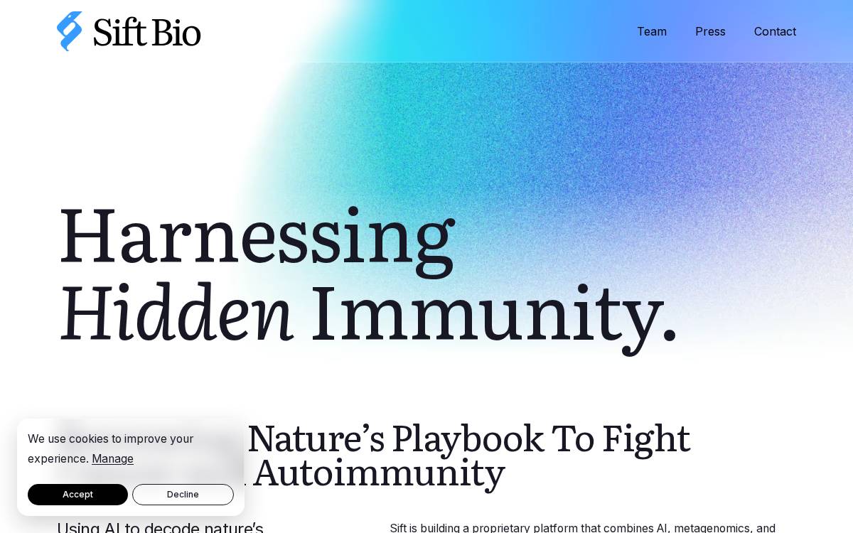 Sift Biosciences website preview