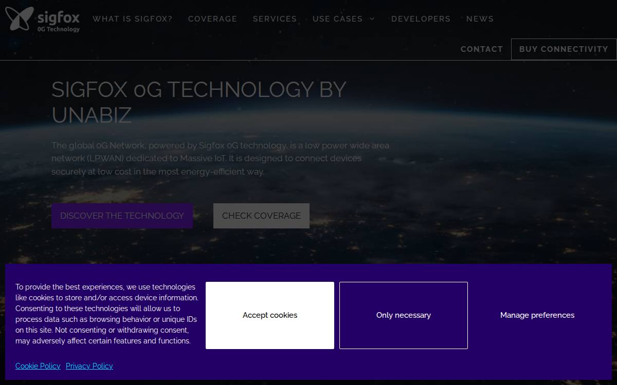 Sigfox website preview