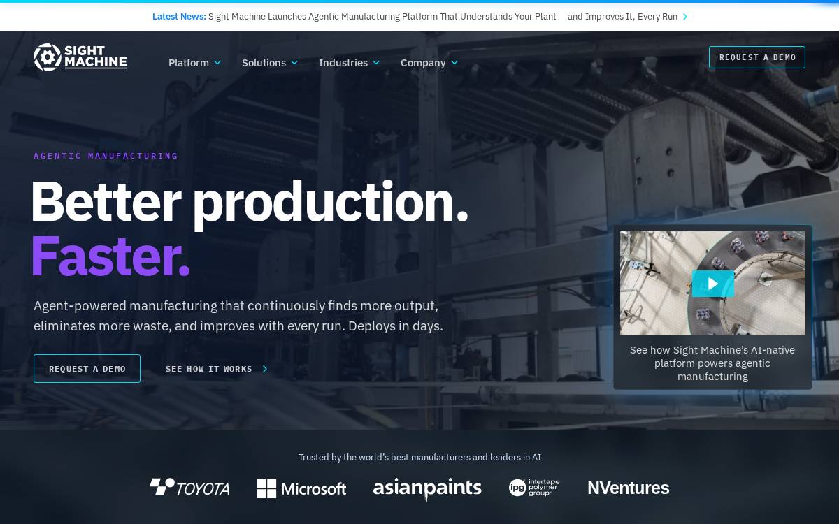 Sight Machine website preview