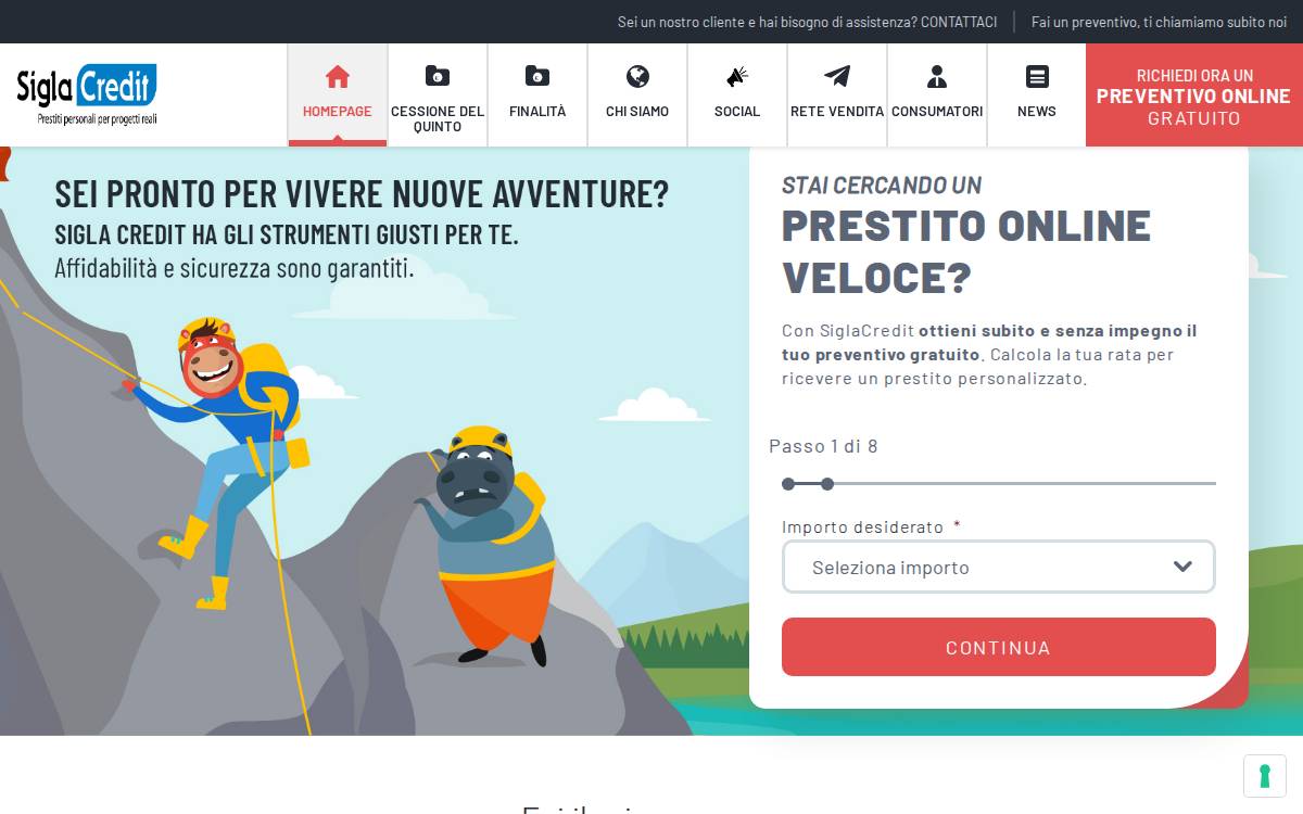 Sigla Credit website preview