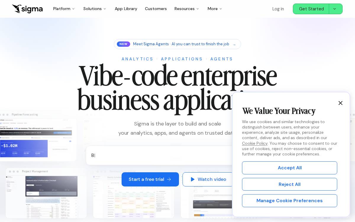 Sigma website preview
