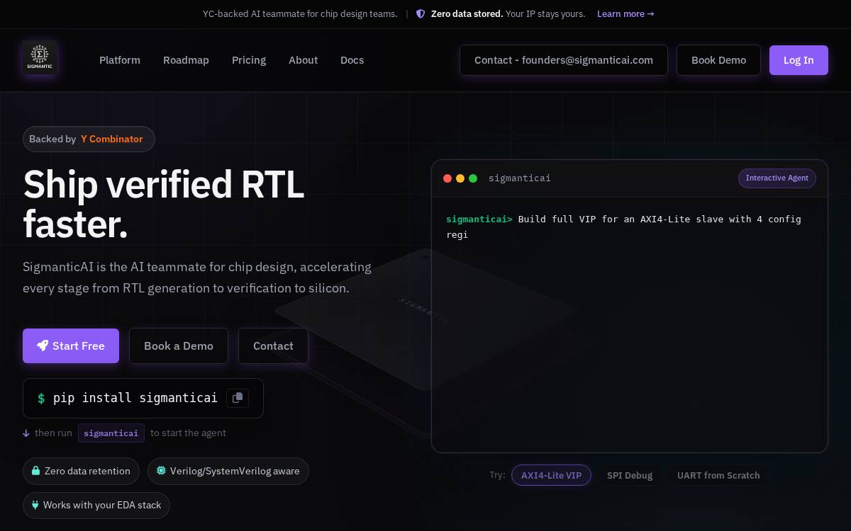SigmanticAI website preview
