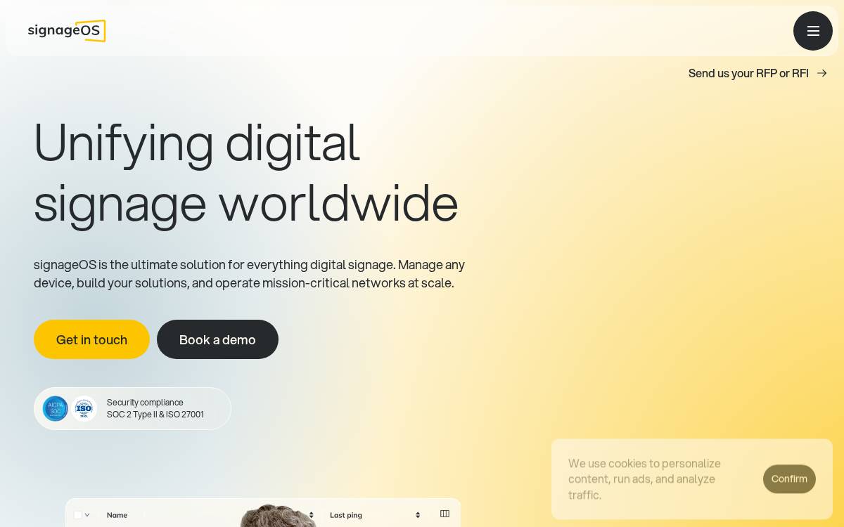 signageOS website preview