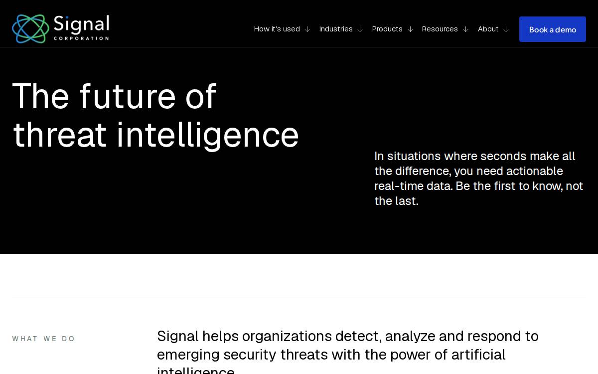 Signal website preview