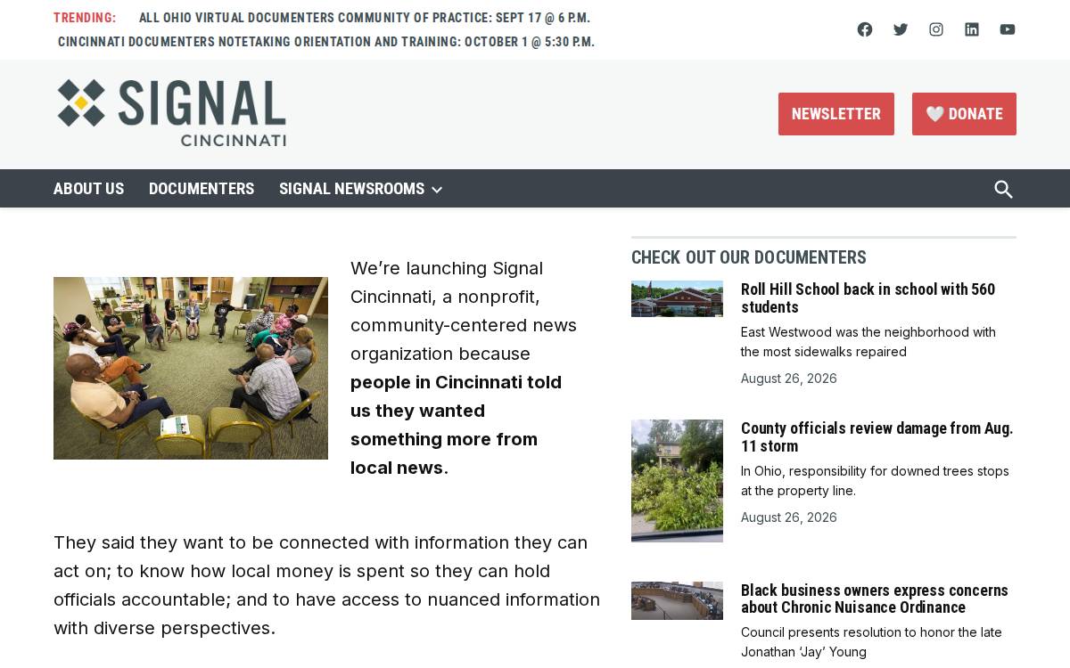 Signal Cincinnati website preview