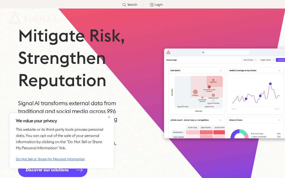 Signal website preview