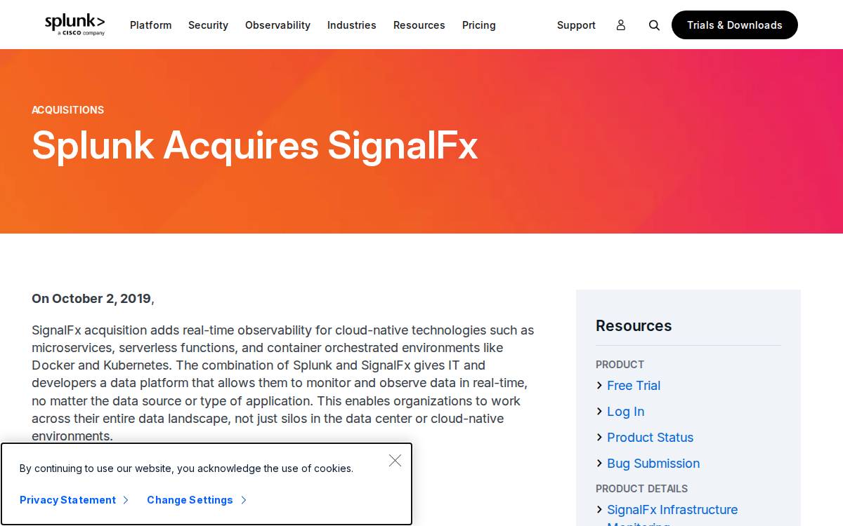 SignalFx website preview