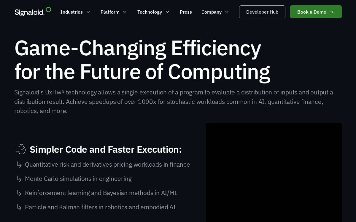 Signaloid - company website preview