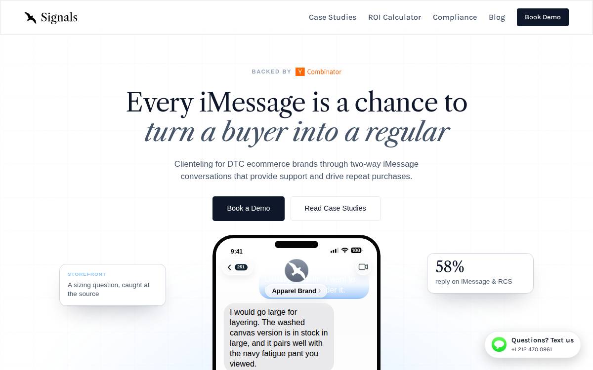 Signals website preview