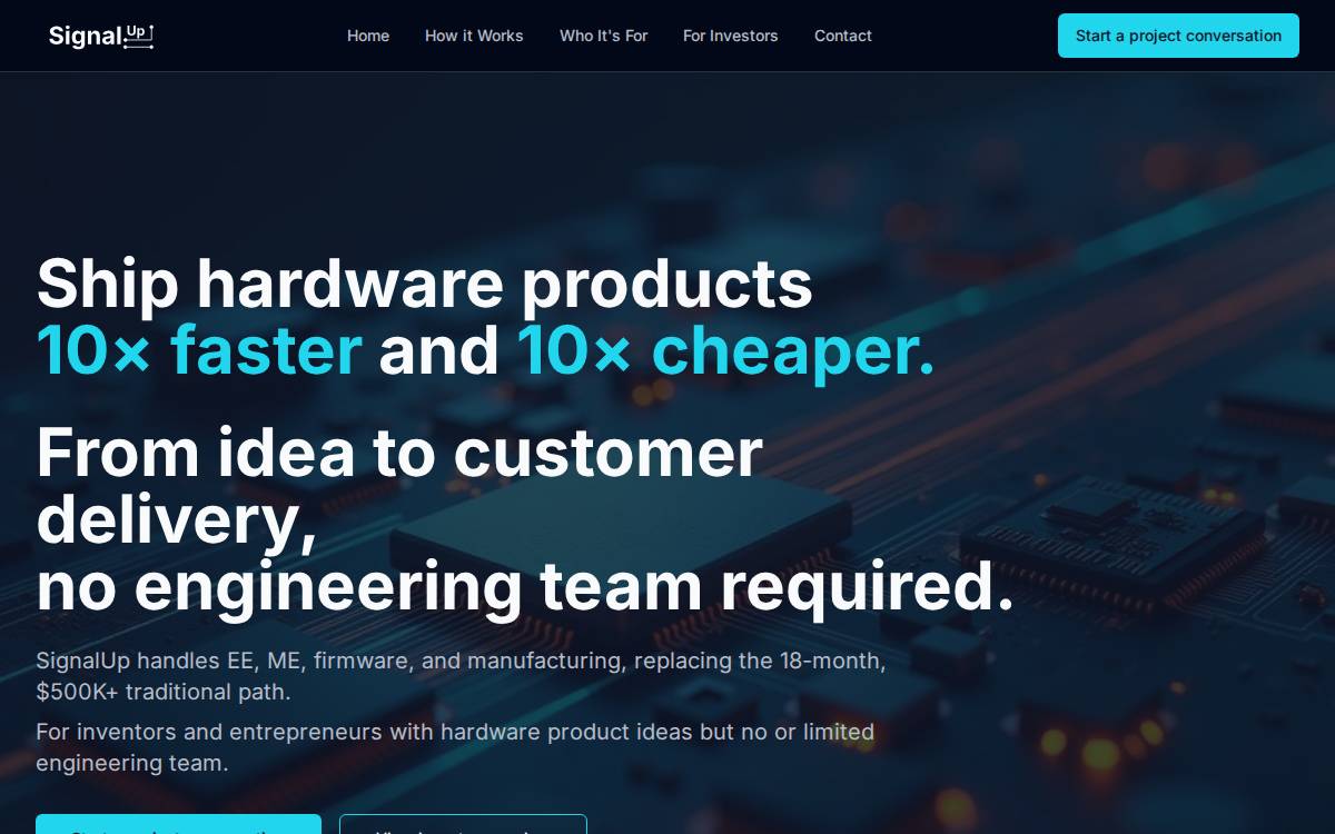 Signalup website preview