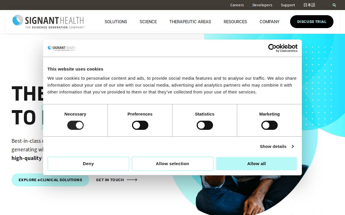 Signant Health website preview