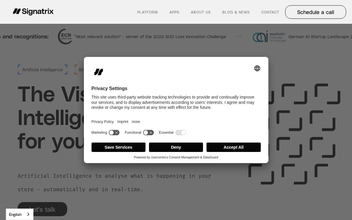 signatrix website preview