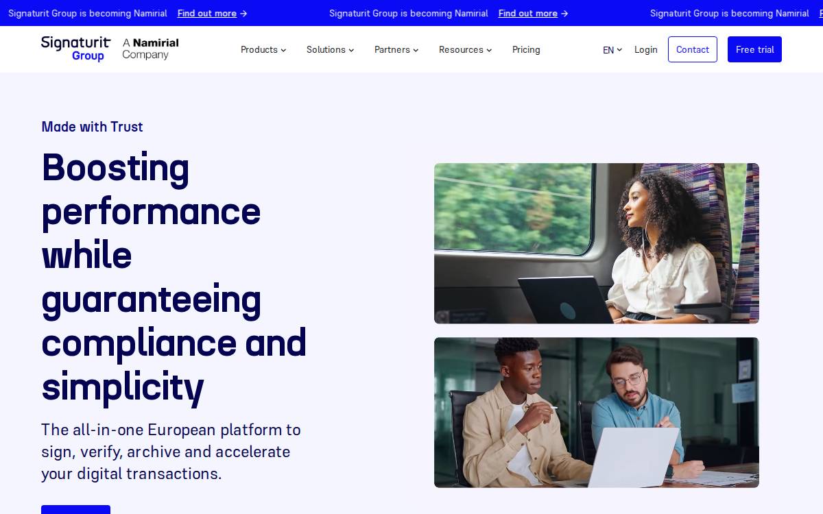Signaturit website preview