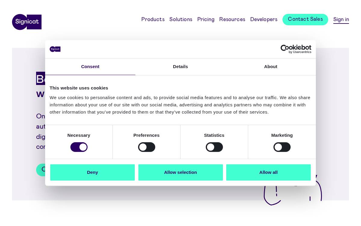 Signicat website preview