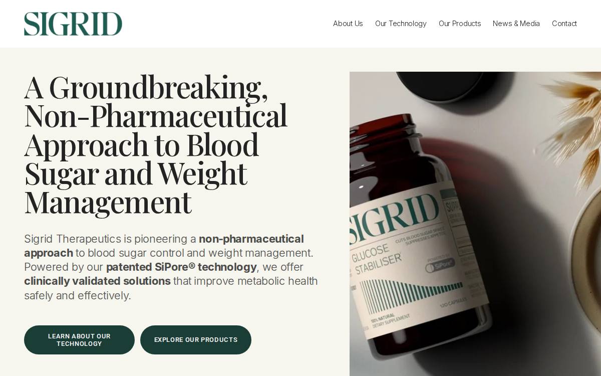 Sigrid Therapeutics website preview