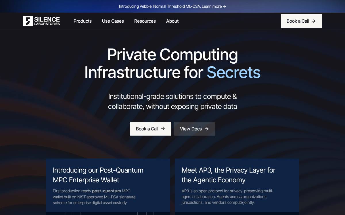 Silence Laboratories website preview
