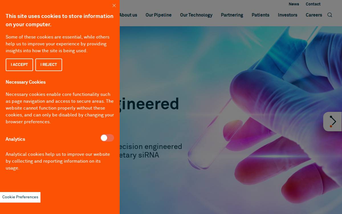 Silence Therapeutics website preview