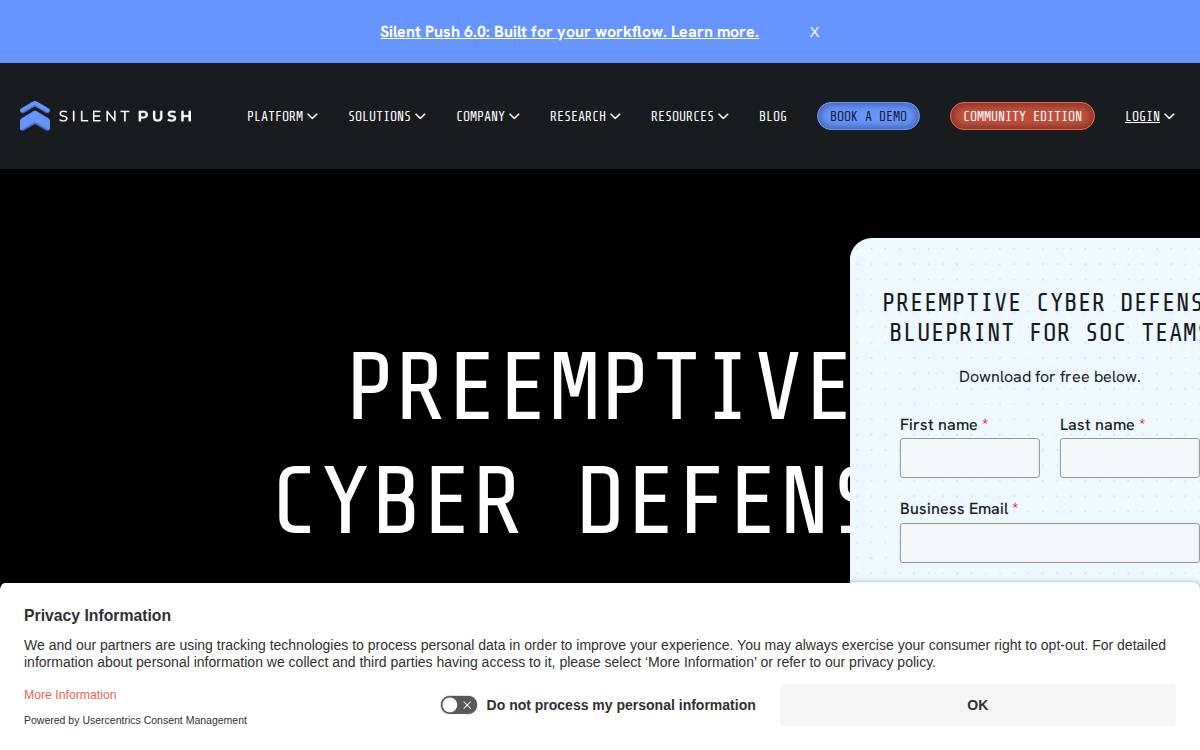 Silent Push website preview