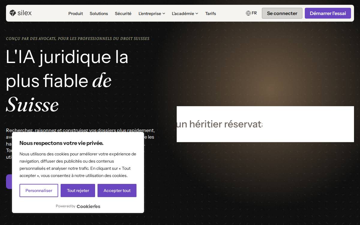 Silex website preview
