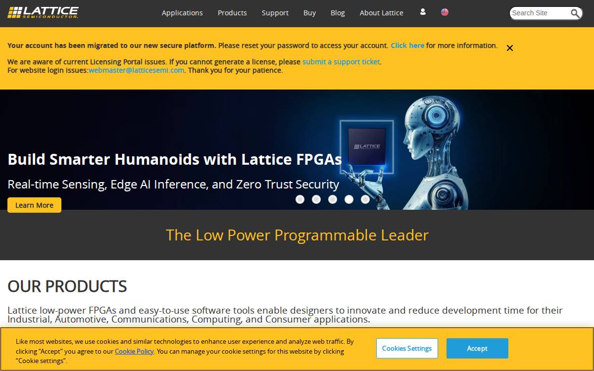 Silicon Blue Technologies website preview