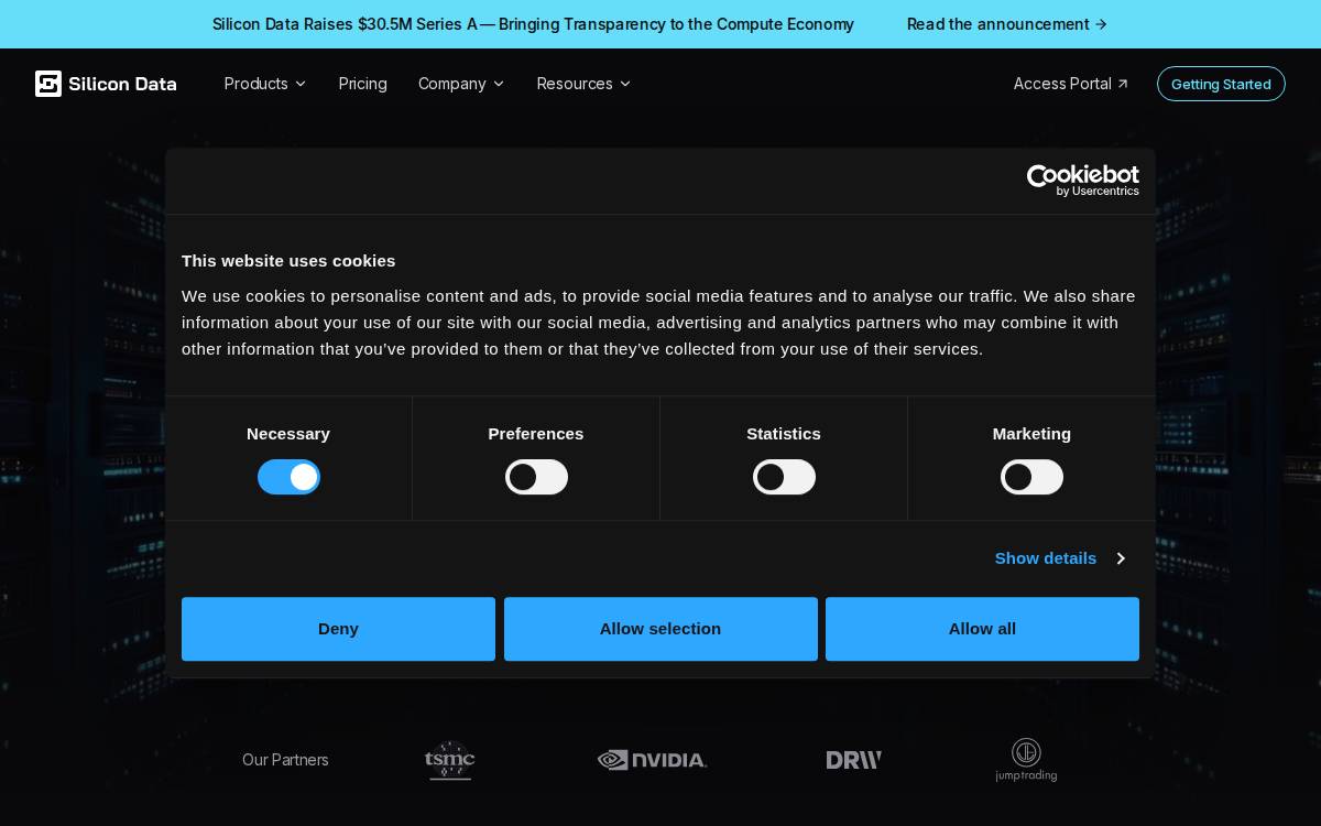 Silicon Data website preview