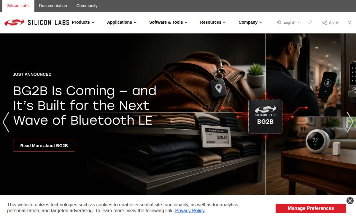 Silicon Labs website preview