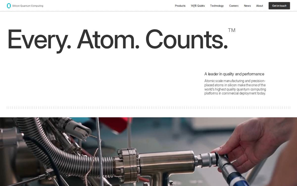 Silicon Quantum Computing website preview