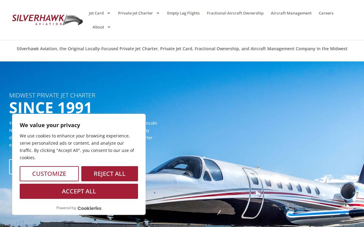 Silverhawk Aviation website preview