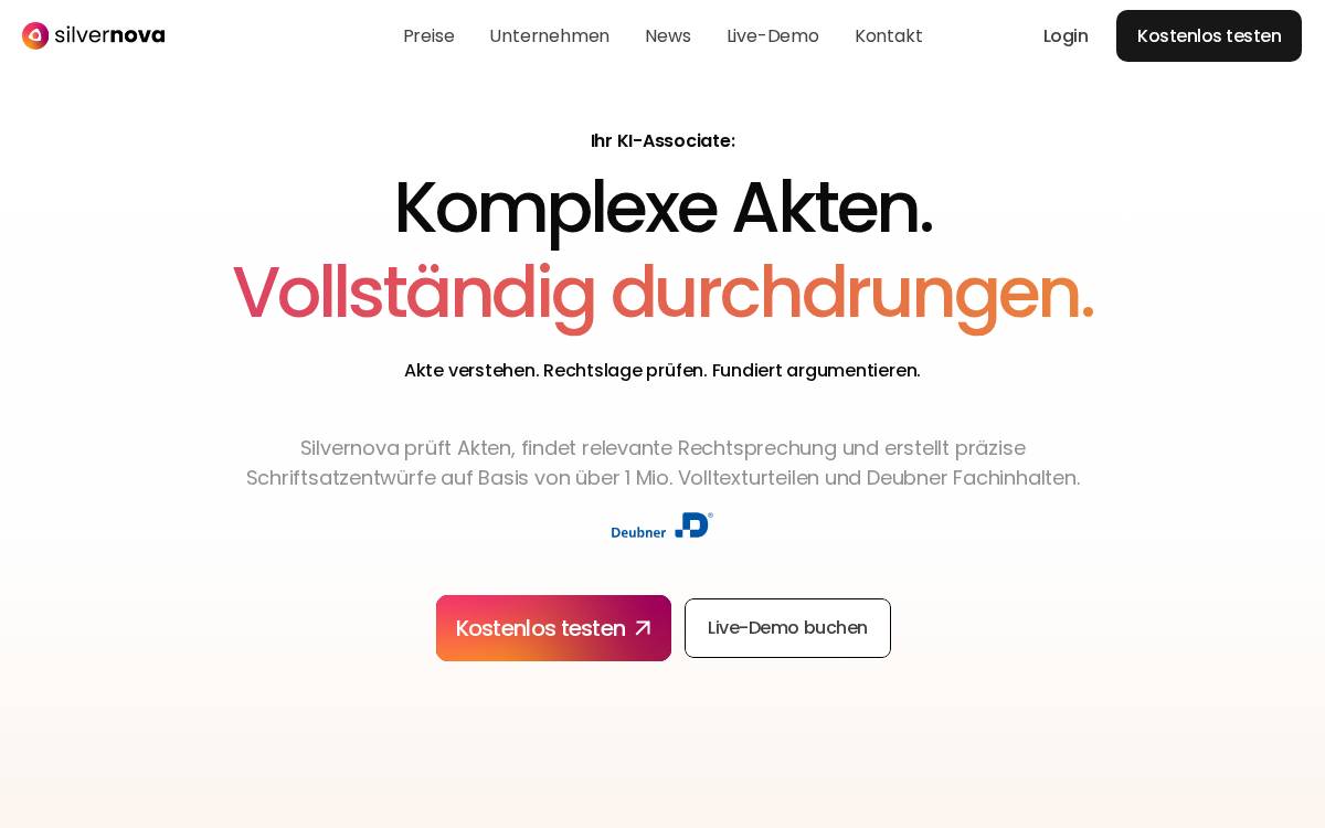 Silvernova website preview